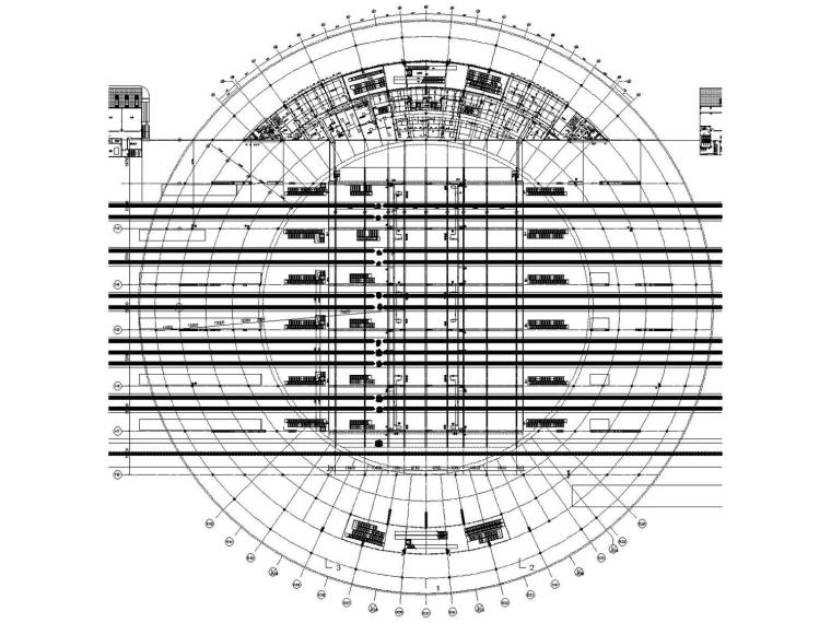 [上海]大型交通枢纽中心站房建筑给排水喷淋消防施工图-5.0m初给排水平面图.jpg