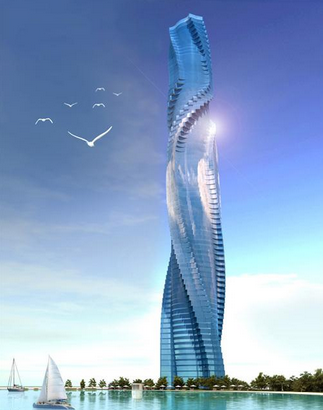 旋转轴结构资料下载-迪拜再建419米高建筑，房间可360度旋转