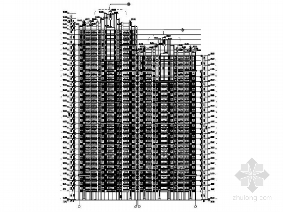 [福建]高层住宅小区规划设计施工图（含290余页图纸 效果图）-高层住宅小区规划设计立面图