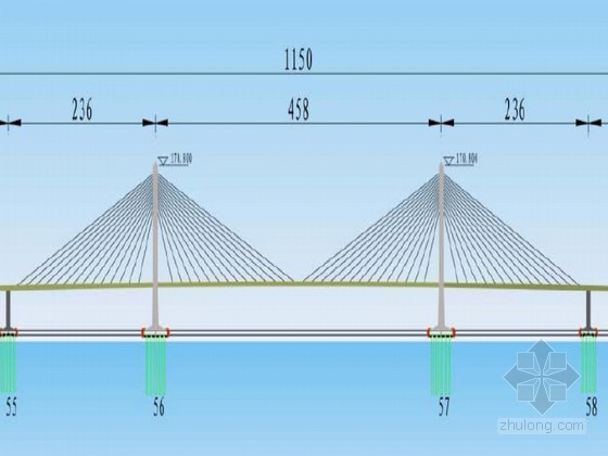 斜拉桥H型索塔结形撑(中国结)安装施工技术方案77页（附图丰富）-斜拉桥示意图 