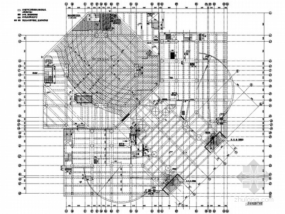 [北京]20层（局部25层）框支结构变为一般剪力墙结构酒店改造加固设计图纸（地下三层 箱基）-一层结构拆除平面图 