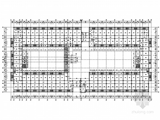 7层宿舍施工图纸资料下载-[贵州]七层框架结构师范大学宿舍楼结构施工图（回字形 中间有走廊）