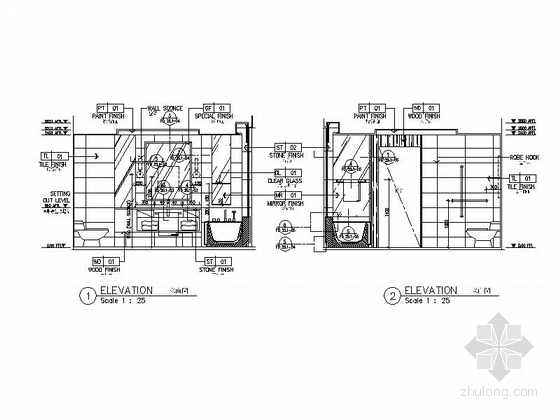 [安徽]休闲商务连锁五星级大酒店室内设计CAD施工图立面图