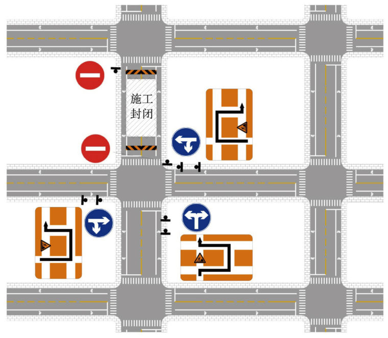 交叉口交通标志资料下载-城市道路施工作业区规范资料汇编（共97页）
