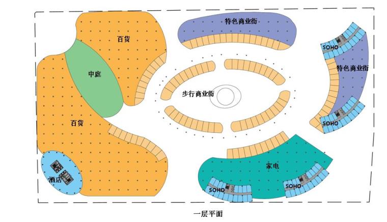 [江苏]超高层现代风格综合性商业综合体建筑设计方案文本-超高层现代风格综合性商业综合体建筑平面图