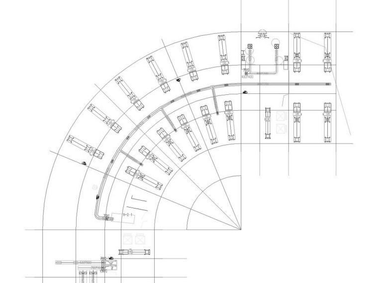[甘肃]大型产业园办公区空调通风系统施工图(大院出品、制冷机房)-B03二层空调通风平面图（局部）.jpg