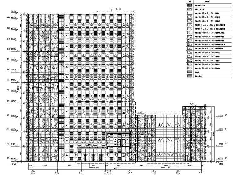 建筑格栅立面资料下载-12层残疾人康复指导中心外立面幕墙施工图（含计算书）