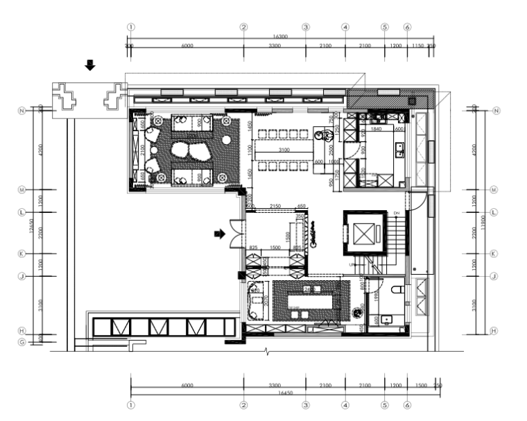 北京鲁能集团优山美地三居室样板别墅施工图+设计方案+高清效果图-3平面尺寸图