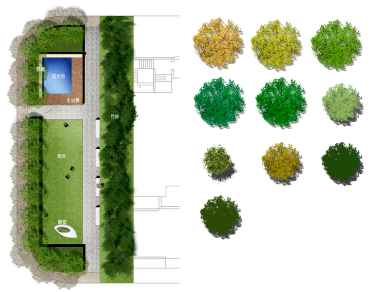 塔式公寓楼平面图资料下载-国外平面图植物PSD素材