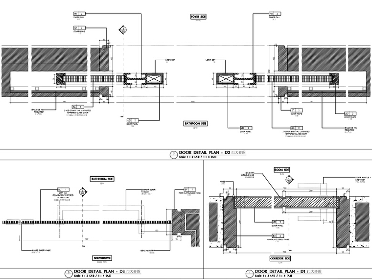 CCD--广州某希尔顿酒店设计CAD施工图+PDF概念方案文本-门饰大样图