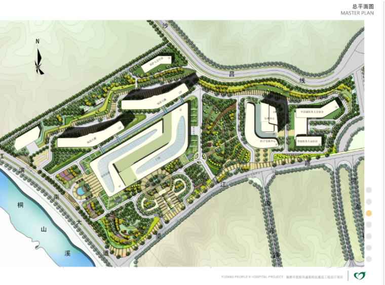 [福建]福鼎医院建筑设计方案文本-总平面图