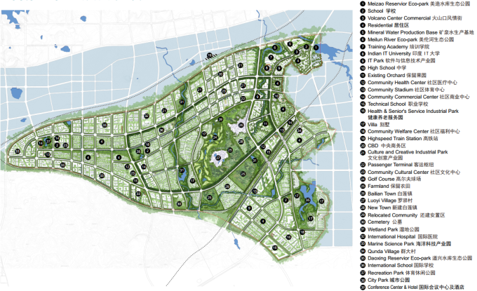 [海南]“产城融合”生态海洋高新技术产业园区城市景观规划设计方案-景观总平面图