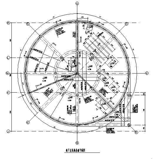 钢框架超市+钢混框架汽车坡道结构施工图-汽车坡道-地下室底板基础平面图