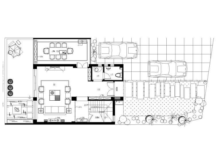 房建别墅施工图资料下载-某中式建欧别墅室内装修设计施工图及效果图