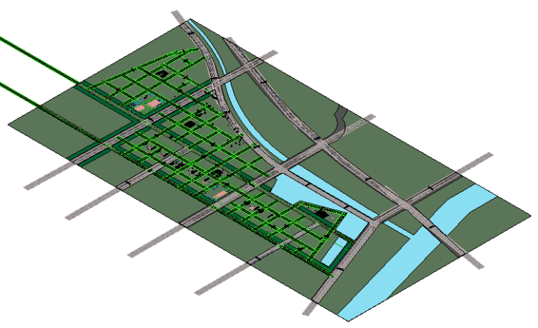 2018城市设计资料下载-BIM模型-revit模型-城市设计-唐山南堡