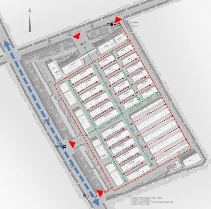 [江苏]六层现代风格农产品批发市场建筑设计方案文本-六层现代风格农产品批发市场建筑分析图