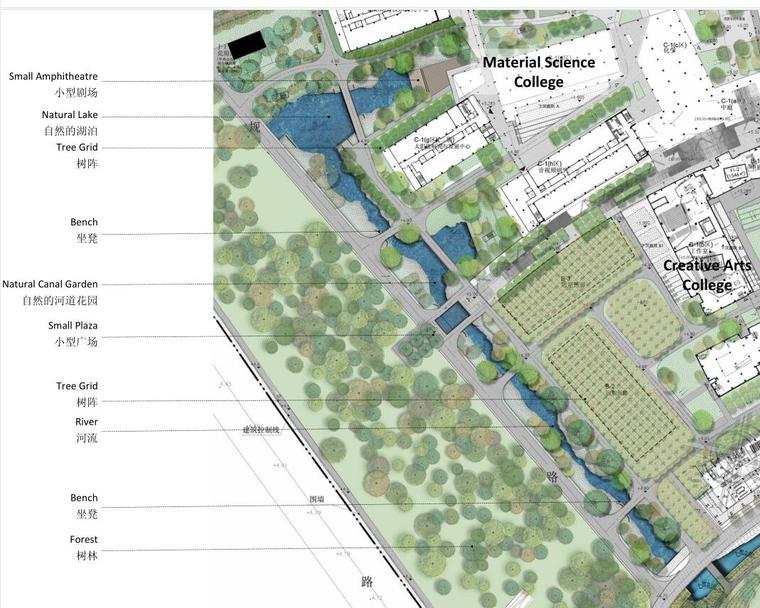 [上海]上海科技大学景观方案设计文本（PDF+197页）-自然河道