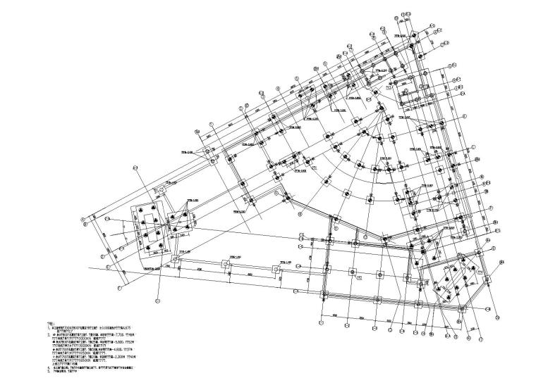 [上海]知名地产艺术中心建筑设计方案文本+建筑施工图+建筑SU模型-桩位布置图