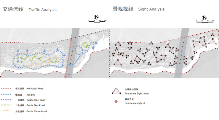 [四川]绿色城市生态滨水中心河道两岸景观规划设计方案-滨水体育公园分析图
