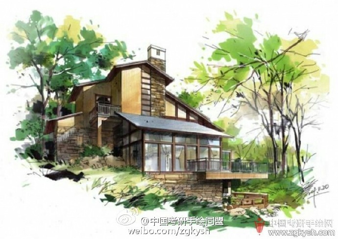 建筑效果图室内资料下载-[建筑效果图欣赏] 建筑手绘设计优秀作品欣赏