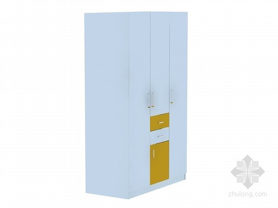 室内3d模型下载衣柜资料下载-儿童简洁衣柜3D模型下载