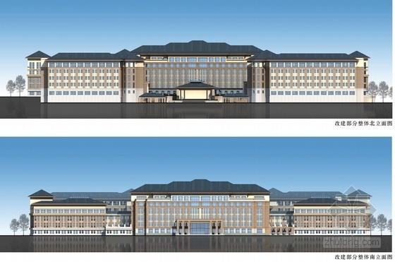 [浙江]新古典主义风格中学校区规划设计方案文本-校园规划立面图