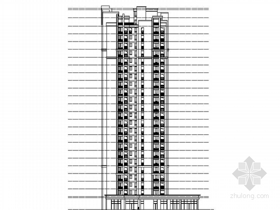 [长沙]高层框支剪力墙结构塔式住宅建筑施工图-高层框支剪力墙结构塔式住宅建筑立面图