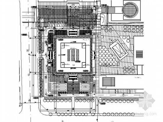 [宁夏]省级博物馆建筑施工图(知名建筑设计院)-省级博物馆建筑施工图总平面图 