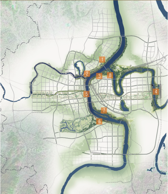 [湖南]衡陽市三江六岸風光帶景观规划方案文本（PDF+217页）-景观总平图