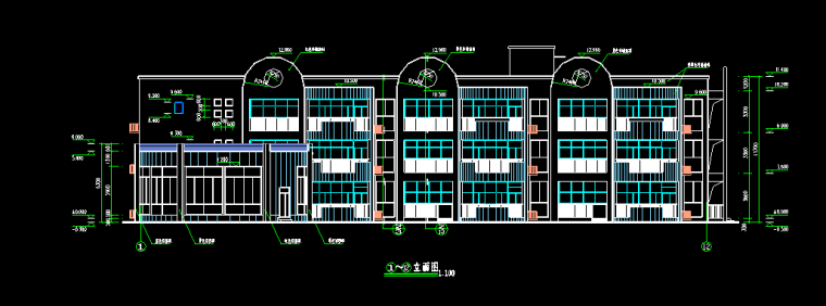 幼儿园设计图效果资料下载-3层框架2607.33平米幼儿园建筑施工图设计图带1JPG外观效果图