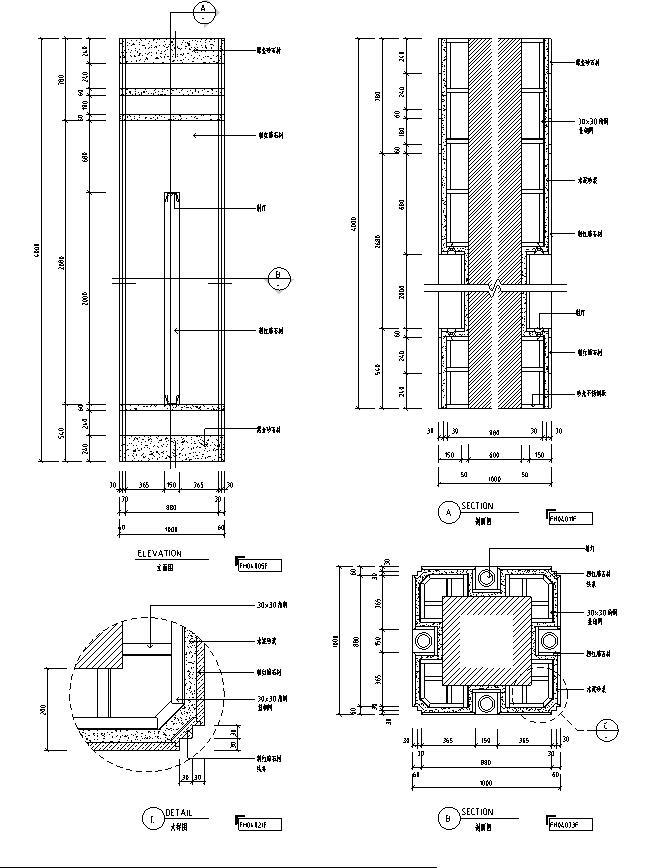 建筑基础详图CAD资料下载-13个柱装饰建筑cad详图