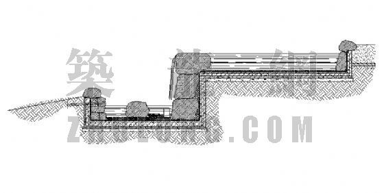 园林水池叠水资料下载-某叠水剖面详图