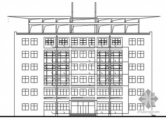 框架商务办公楼建筑设计资料下载-某七层办公楼建筑设计方案图