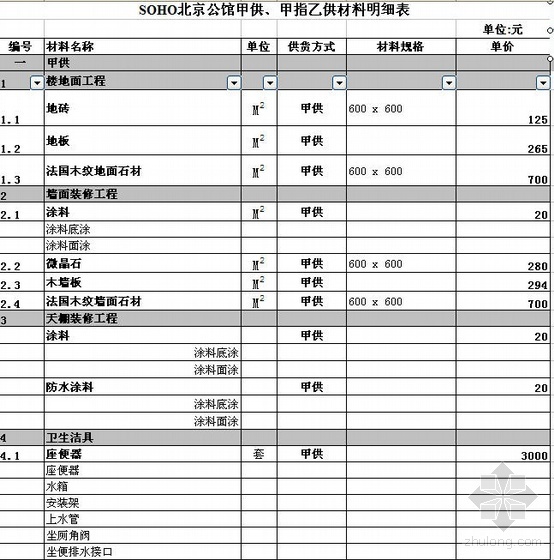 北京国际公寓精装资料下载-2008年北京某高档公寓精装修清单报价