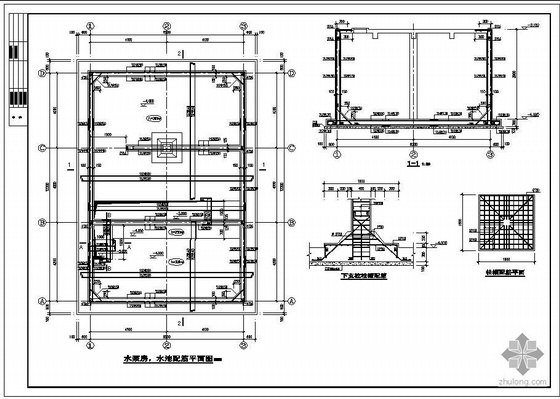 水泵cad结构图资料下载-某地下消防水池结构图