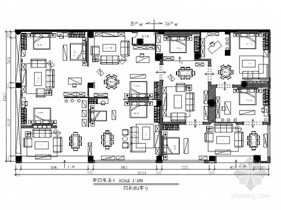高端现代风格资料下载-451平米高端家具品牌现代风格专卖店室内装修施工图