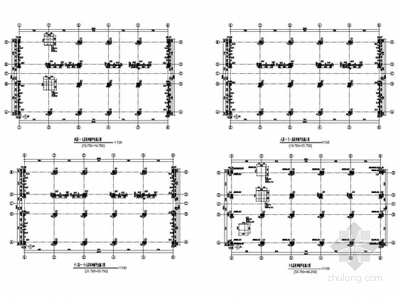 [南京]18层框架剪力墙结构快捷酒店结构施工图-墙柱布置图 