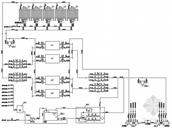 [唐山]大型商业综合体暖通空调设计全套施工图-空调冷源管路系统流程图 