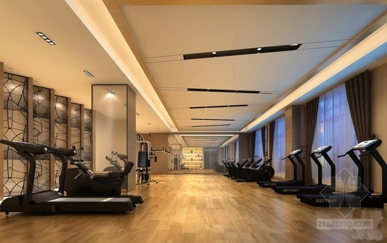 [福建]五星级豪华地域特色文化大酒店室内设计方案-健身房效果图
