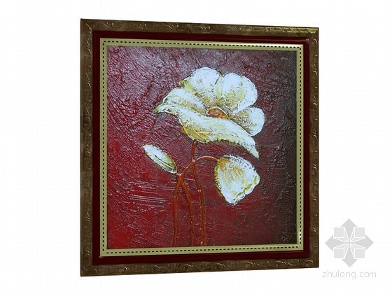 装饰花卉油画资料下载-装饰油画3D模型下载