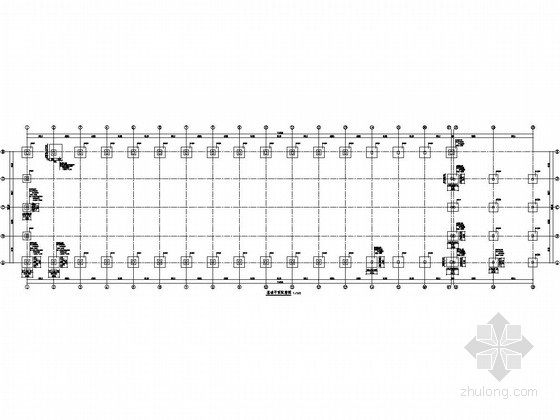 25米单跨门架图纸资料下载-25米跨门式刚架结构重型实验室结构施工图（5t单梁吊车）