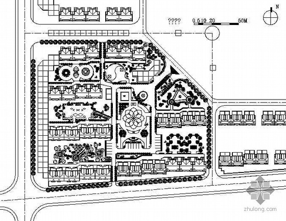 居住区组团规划图资料下载-[吉林]某居住区组团景观设计平面图