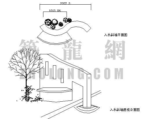 广场立面图CAD资料下载-酆都码头广场立面图