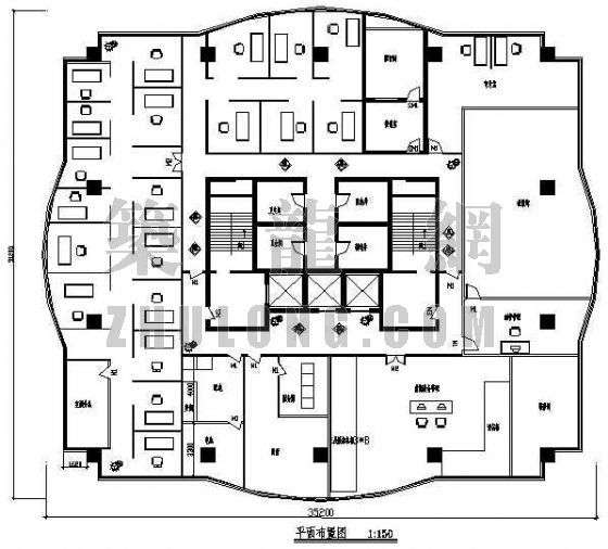 办公空间工装CAD图纸资料下载-某公司技术区办公空间装修图纸