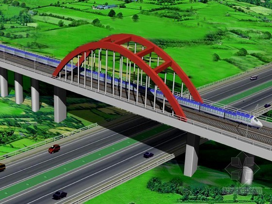 140m系杆拱施工图资料下载-1－140m跨钢箱系杆拱桥跨越高速公路保通方案