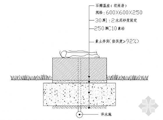 鹅形喷水石雕示意图-2