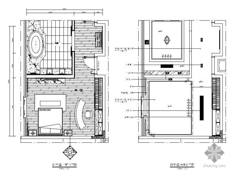 家装CAD平面图立面图资料下载-现代卧室立面图