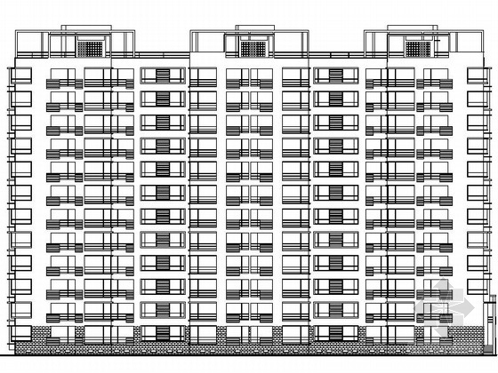 12层小高层CAD资料下载-某十二层小高层住宅楼建筑方案图