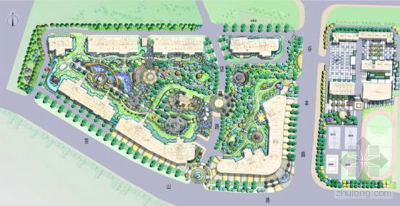 滨海码头景观概念设计资料下载-长沙某小区景观概念设计（手绘）