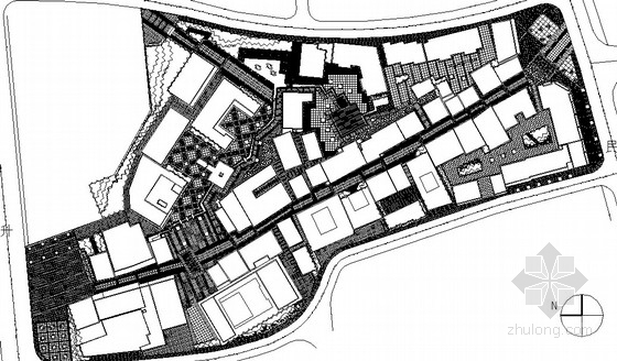 大门铜拉手CAD图块资料下载-[浙江台州]中式风格商业街环境景观工程施工图